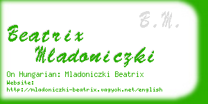 beatrix mladoniczki business card